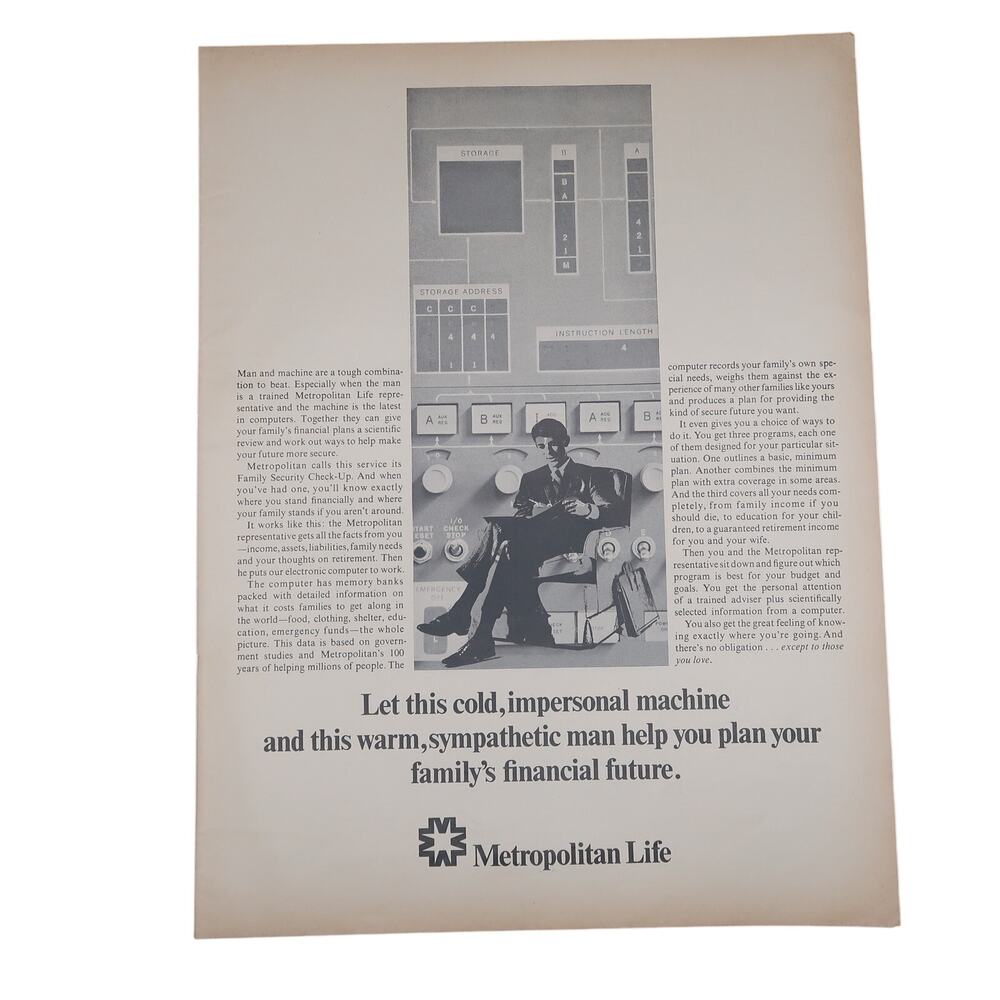 Metropolitan Life Magazine Advertisement 1960s Insurance Finance Vintage